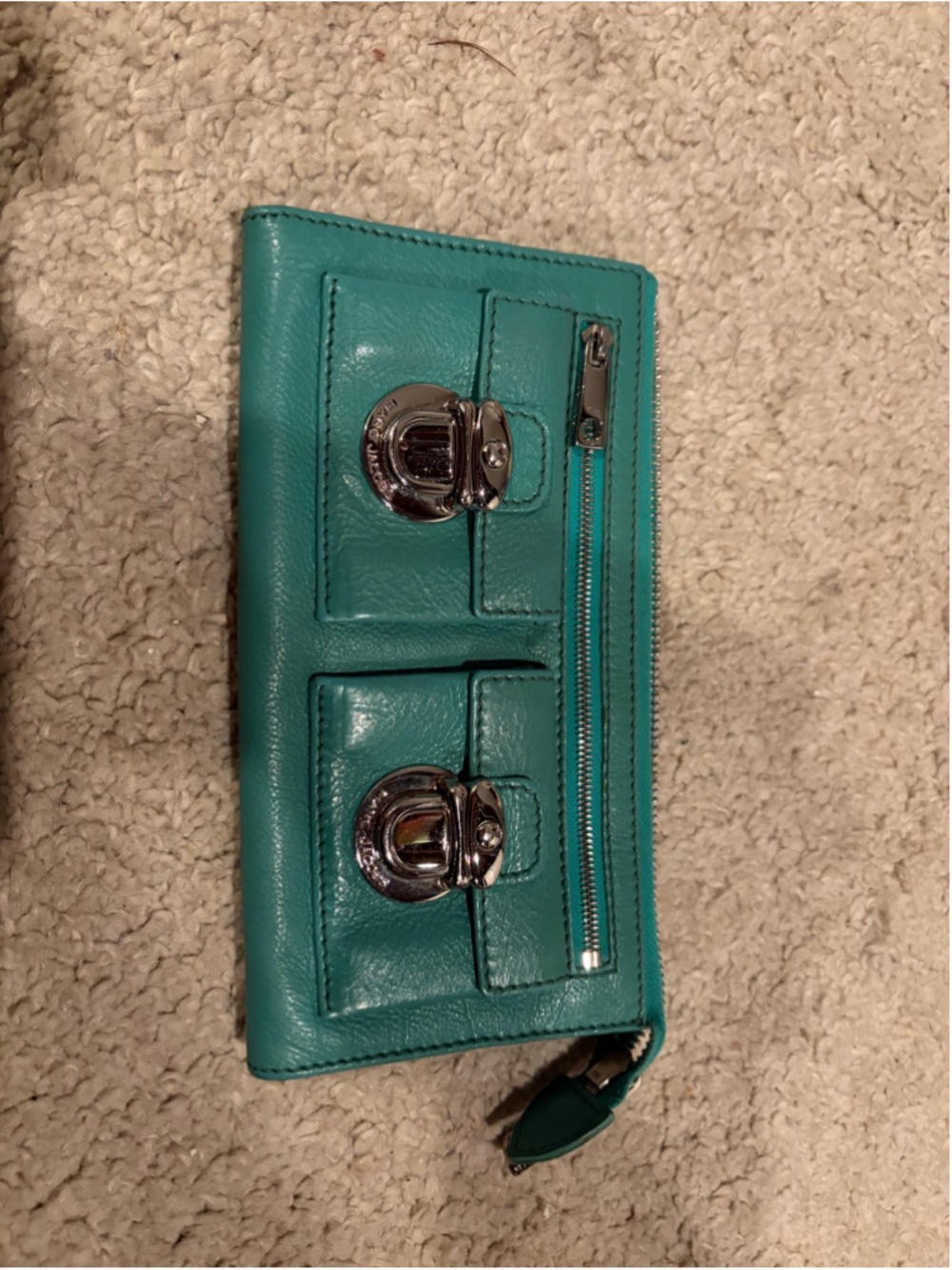 Vintage Marc Jacobs Zip Clutch wallet- Turquoise